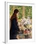 Young Girl with Vases of Flowers-Theo van Rysselberghe-Framed Giclee Print