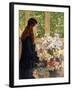 Young Girl with Vases of Flowers-Theo van Rysselberghe-Framed Giclee Print