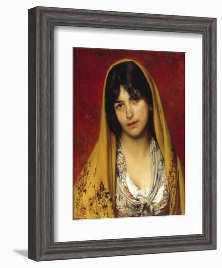 Young Girl with Veil, 1882-Eugen Von Blaas-Framed Giclee Print
