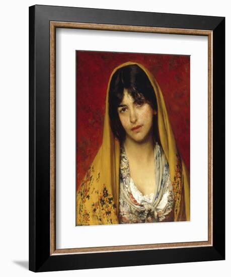 Young Girl with Veil, 1882-Eugen Von Blaas-Framed Giclee Print