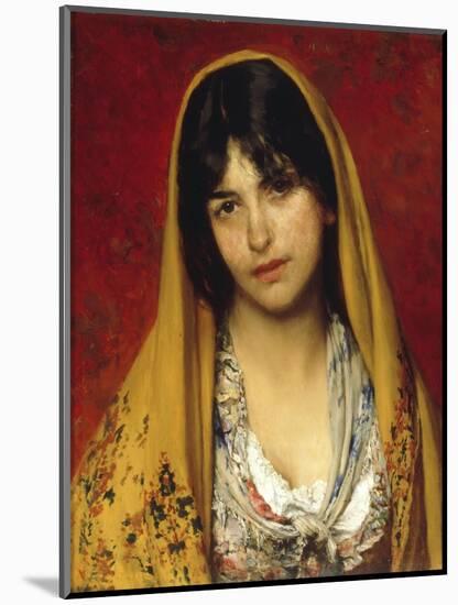 Young Girl with Veil, 1882-Eugen Von Blaas-Mounted Giclee Print