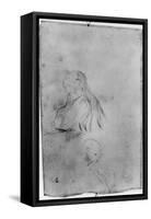 Young Girl Writing, 1891 (Charcoal on Paper)-Berthe Morisot-Framed Stretched Canvas