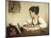 Young Girl Writing at Her Desk with Birds-Henriette Browne-Mounted Giclee Print