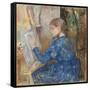 Young Girl Writing; Jeune Fille Ecrivant, 1891 (Oil on Canvas)-Berthe Morisot-Framed Stretched Canvas