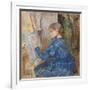 Young Girl Writing; Jeune Fille Ecrivant, 1891 (Oil on Canvas)-Berthe Morisot-Framed Giclee Print