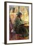 Young Girl Writing-Berthe Morisot-Framed Art Print