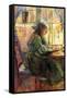 Young Girl Writing-Berthe Morisot-Framed Stretched Canvas