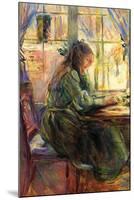 Young Girl Writing-Berthe Morisot-Mounted Art Print