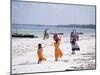 Young Girls and Their Mother Walking Along the Beach, Zanzibar, Tanzania, East Africa, Africa-Yadid Levy-Mounted Photographic Print