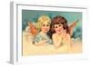 Young Girls as Cherubs, Illustration-null-Framed Art Print