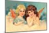 Young Girls as Cherubs, Illustration-null-Mounted Art Print