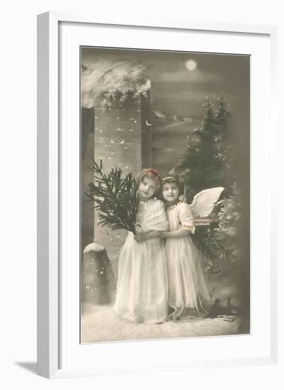 Young Girls as Cherubs-null-Framed Art Print