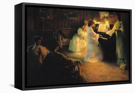 Young Girls at a Piano, 1906-Gabriel Deluc-Framed Stretched Canvas