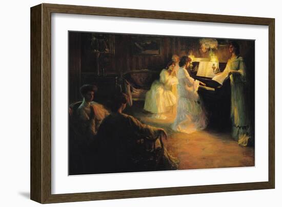 Young Girls at a Piano, 1906-Gabriel Deluc-Framed Giclee Print