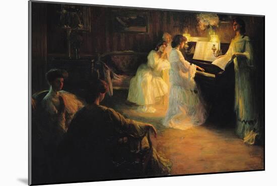 Young Girls at a Piano, 1906-Gabriel Deluc-Mounted Giclee Print