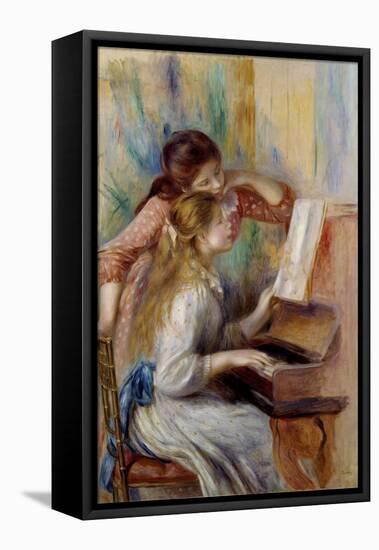 Young Girls at the Piano by Pierre Auguste Renoir-null-Framed Stretched Canvas