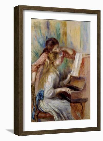 Young Girls at the Piano by Pierre Auguste Renoir-null-Framed Giclee Print