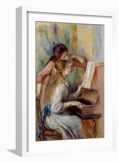 Young Girls at the Piano by Pierre Auguste Renoir-null-Framed Giclee Print