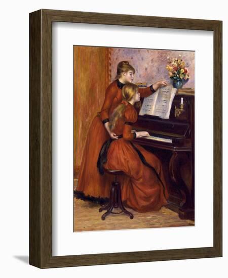 Young Girls at the Piano. Ca. 1889-Pierre-Auguste Renoir-Framed Art Print