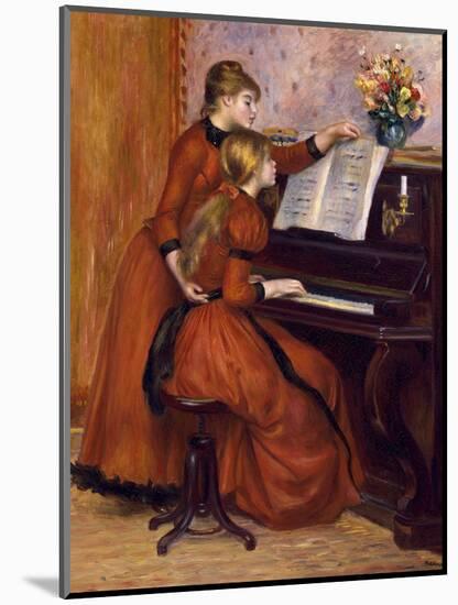 Young Girls at the Piano. Ca. 1889-Pierre-Auguste Renoir-Mounted Art Print