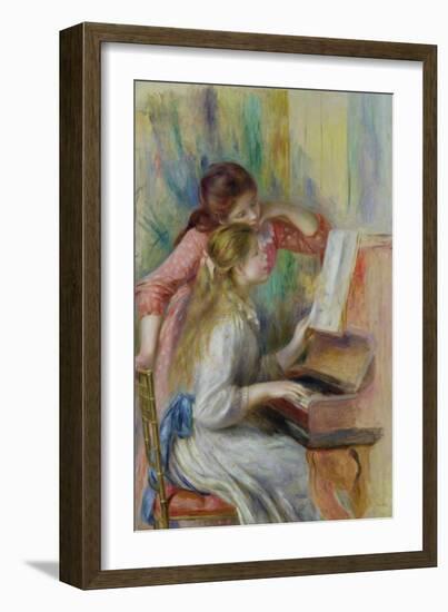 Young Girls at the Piano, circa 1890-Pierre-Auguste Renoir-Framed Giclee Print