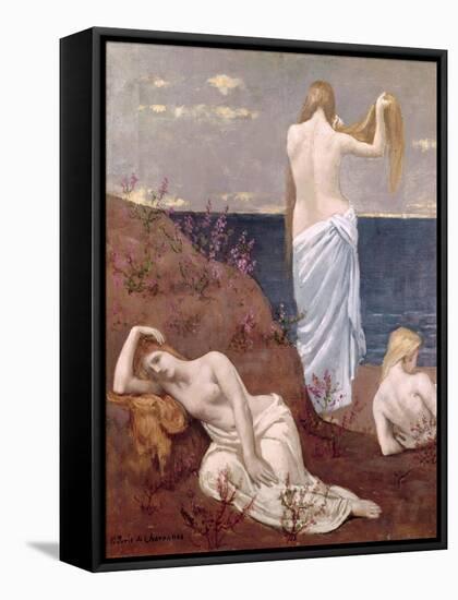 Young Girls by the Sea, Before 1894-Pierre Puvis de Chavannes-Framed Stretched Canvas