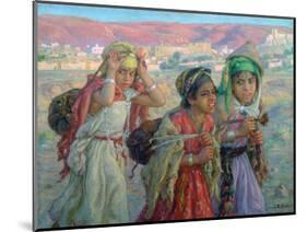 Young Girls Carrying Water, C1881-1926-Etienne Dinet-Mounted Giclee Print