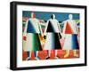 Young Girls in a Field, 1928-32-Kasimir Malevich-Framed Giclee Print