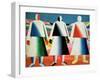 Young Girls in a Field, 1928-32-Kasimir Malevich-Framed Giclee Print