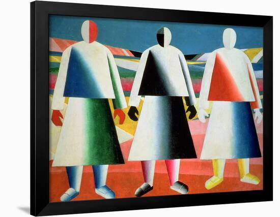 Young Girls in a Field, 1928-32-Kasimir Malevich-Framed Giclee Print