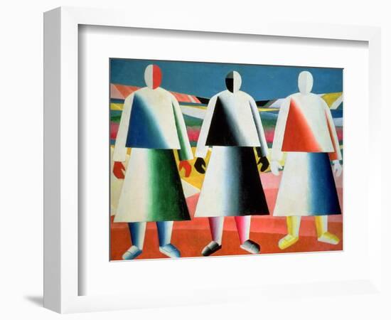 Young Girls in a Field, 1928-32-Kasimir Malevich-Framed Giclee Print