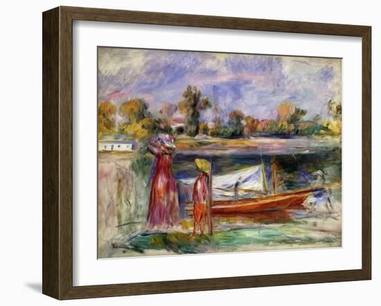 Young Girls in Argenteuil; Jeune Filles a Argenteuil, C. 1896-Pierre-Auguste Renoir-Framed Giclee Print