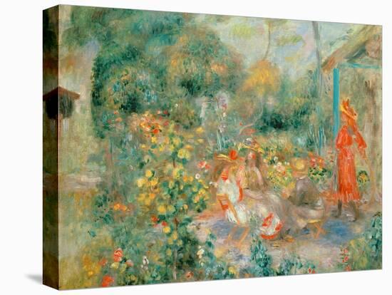 Young Girls in the Garden at Montmartre, 1893-95-Pierre-Auguste Renoir-Stretched Canvas