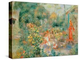 Young Girls in the Garden at Montmartre, 1893-95-Pierre-Auguste Renoir-Stretched Canvas