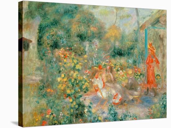 Young Girls in the Garden at Montmartre, 1893-95-Pierre-Auguste Renoir-Stretched Canvas