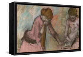 Young Girls Looking at an Album, C.1884-Edgar Degas-Framed Stretched Canvas