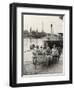 Young Girls of the Sophie Germain High School in Paris Getting their Canoe Out of the Water-null-Framed Photographic Print