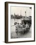 Young Girls of the Sophie Germain High School in Paris Getting their Canoe Out of the Water-null-Framed Photographic Print