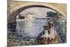 Young Girls on a Barge; Jeunes Filles En Barques, 1903-Henri Lebasque-Mounted Giclee Print