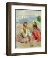 Young Girls on the Beach, C.1898-Pierre-Auguste Renoir-Framed Giclee Print