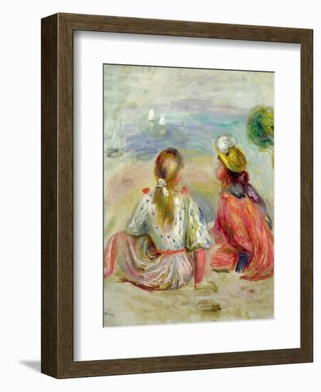 Young Girls on the Beach, C.1898-Pierre-Auguste Renoir-Framed Giclee Print