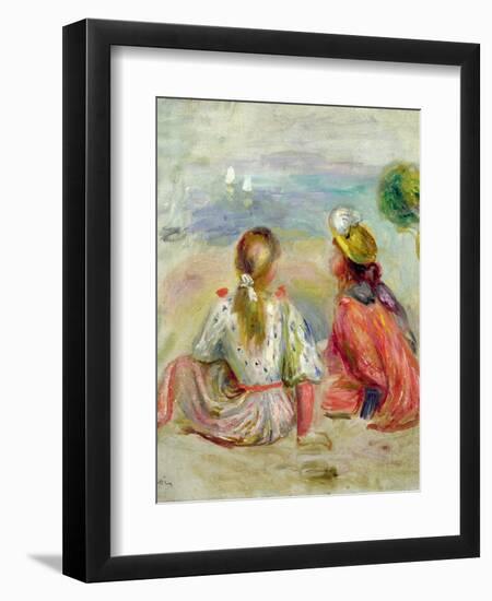 Young Girls on the Beach, C.1898-Pierre-Auguste Renoir-Framed Giclee Print