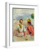 Young Girls on the Beach, C.1898-Pierre-Auguste Renoir-Framed Giclee Print