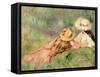 Young Girls on the River Bank-Pierre-Auguste Renoir-Framed Stretched Canvas