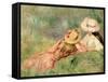 Young Girls on the River Bank-Pierre-Auguste Renoir-Framed Stretched Canvas