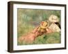 Young Girls on the River Bank-Pierre-Auguste Renoir-Framed Giclee Print