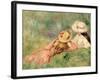 Young Girls on the River Bank-Pierre-Auguste Renoir-Framed Giclee Print