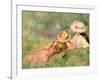 Young Girls on the River Bank-Pierre-Auguste Renoir-Framed Giclee Print