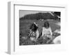 Young Girls Picking Cranberries Photograph - Eldridge Bog, MA-Lantern Press-Framed Art Print