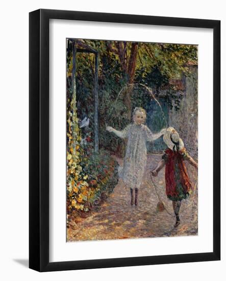 Young Girls Playing in the Garden, 1899-Henri Lebasque-Framed Giclee Print